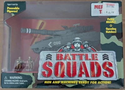 1997 Galoob Battle Squads Танк Меркава с Фигурками Новый в коробке Нераспечатанный Запечатанный - Изображение 1 из 4