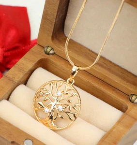 Elegant Tree of Life Rose gold Pendant with Crystal Accents, XPPT1197 - Picture 1 of 12