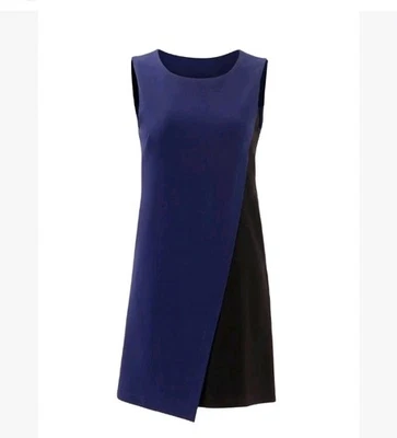 Vestido recto Diane von Furstenberg negro/azul marino bloques de colores Livvy-Reino Unido 10/Estados Unidos 6. Foto 1 de 4