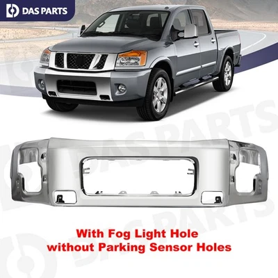 Chrome Front Lower Bumper Face Bar w/Fog Light Holes For 2004-2015 Nissan Titan Foto 1 de 4