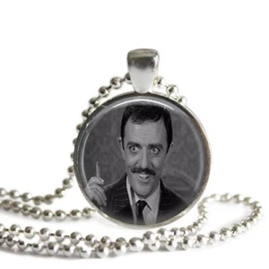 Addams Family Gomez 1 Inch Silver Plated Pendant Necklace Handmade - Picture 1 of 5