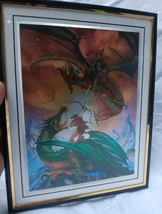 "The Duel/ Two Dragons Fighting Foil Art, #2839-  8"×10" - Picture 1 of 15