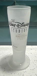DISNEY PARKS THE WALT DISNEY STUDIOS 4 1/2” TALL WHITE FROSTED GLASS SHOT GLASS - Picture 1 of 4