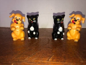 2 Sets F & F Mold Dog & Cat Salt & Pepper Shakers Ken-L-Ration Promo 3" Tall - Picture 1 of 8