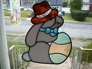 Stained Glass Easter Bunny Sun catcher (Real Glass) - Picture 1 of 7