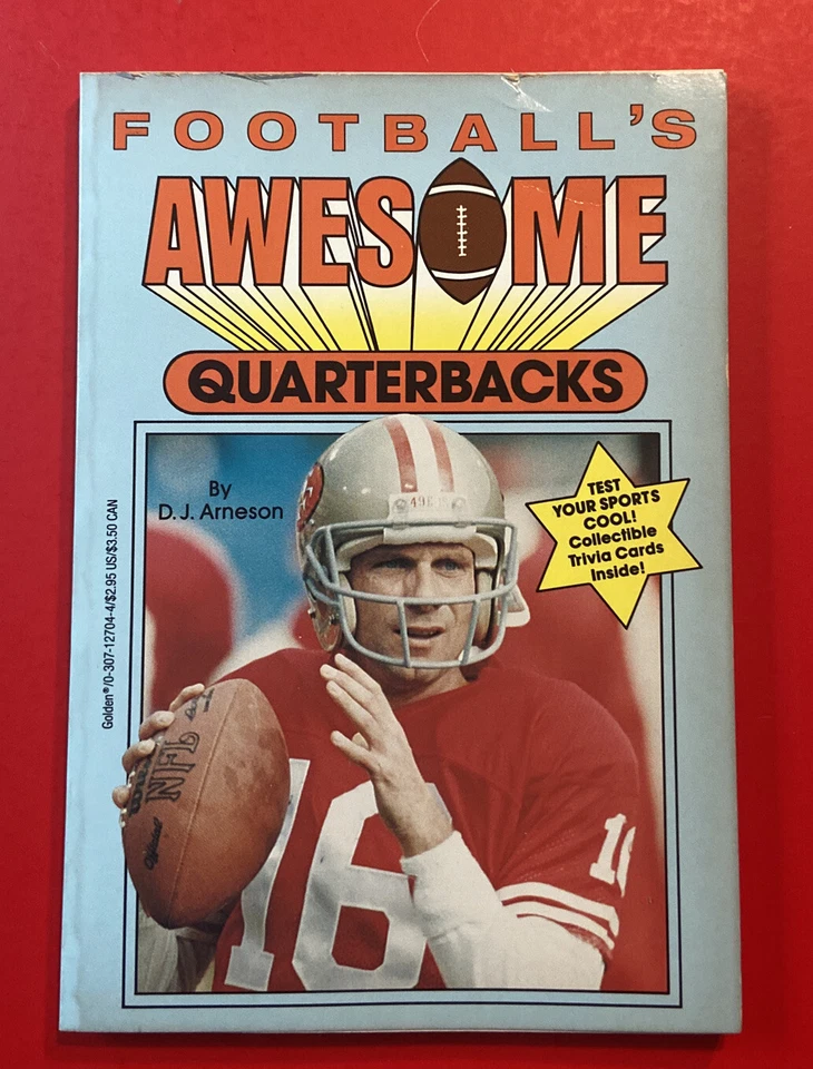 JOE MONTANA San Francisco 49ers Football Awesome Quarterbacks Book 1991 Vtg 90's Foto 1 de 4