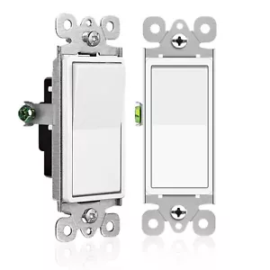 2 Pack Decorator On/Off Paddle Switch Single Pole Commercial Grade 15A 120V/277V - Picture 1 of 12