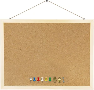 Cork Board Bulletin Board, 15.7"X 11.81" Pin Boards for Walls, Oak Wood Finish F - Picture 1 of 12
