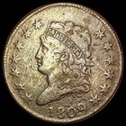1809 CLASSIC HEAD HALF CENT COIN LIGHTLY CIRCULATED 1809 CLASSIC HEAD HALF CENT COIN LIGHTLY CIRCULATED