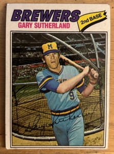 1977 Topps Gary Sutherland Baseball Card #307 Brewers Low-Grade O/C