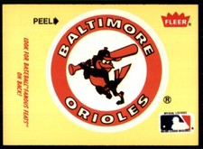 1986 Fleer Team Stickers Baltimore Orioles Logo #NNO Cy Young Back