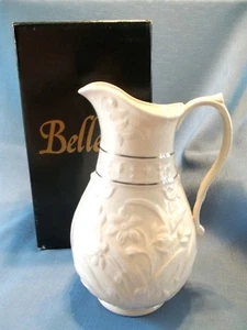 BELLEEK LILIENKRUG AUS HERITAGE COLLECTION GEPRÄGTES GARTENMOTIV SILBERBÄNDER - Bild 1 von 8