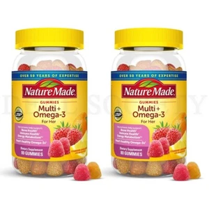 Nature Made Womens Multivitamin with Omega-3 80 Gummies Each Lot of 2 - Picture 1 of 7