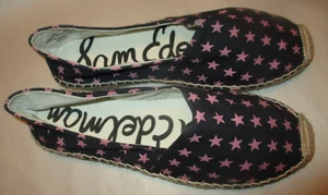 Sam Edelman Verona Damen-Espadrille-Flats marineblau Canvas & rosa Sterne 6,5 gepolstert - Bild 1 von 9