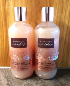 Lot 2 Bath & Body Works A Thousand Wishes Bubble Bath 10 Oz Shea Cocoa Butter - Picture 1 of 2
