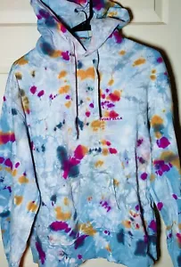 Ivory Ella Sweatshirt Hoodie Women's Small S Tie Dye Graphic Pocket Blue White - Picture 1 of 4
