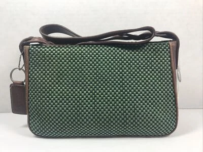 NWT Relic Shoulder Handbag Purse Leather Braided Strap Green Checkered Cloth - Image 1 of 4