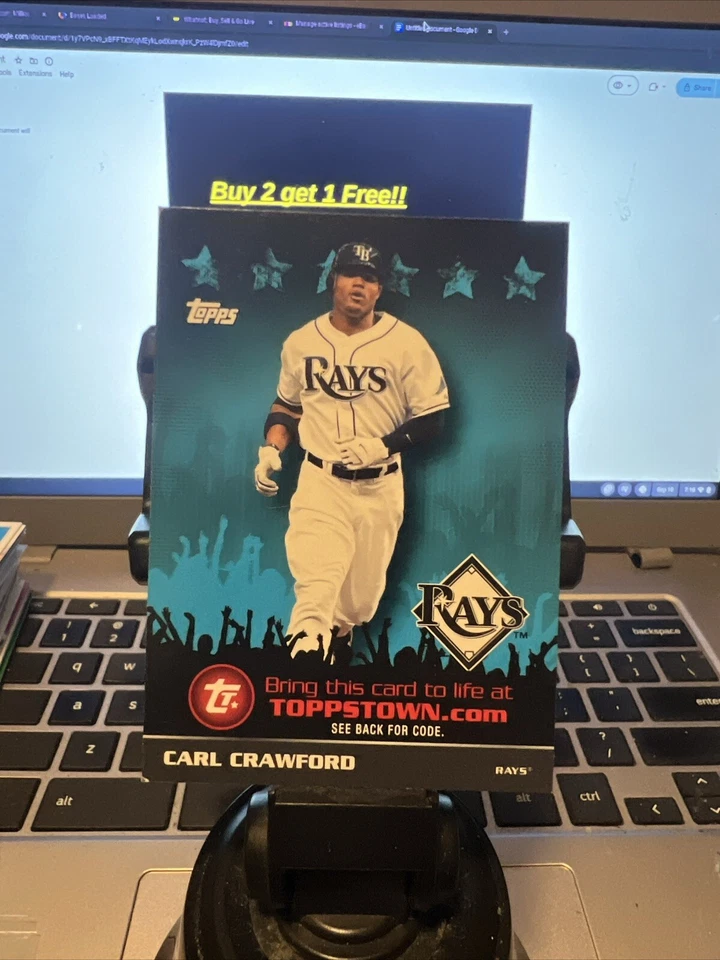 2009 Topps Baseball Card Carl Crawford TTT67 - Image 1 of 1