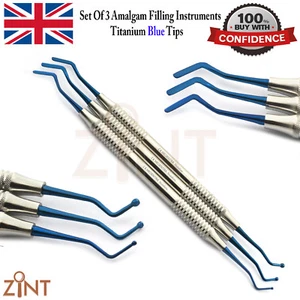 3 Stück Dental Komposit Flache Kunststoff Kugel Spitzen Füllset mit Blau Titan Spitzen - Bild 1 von 4