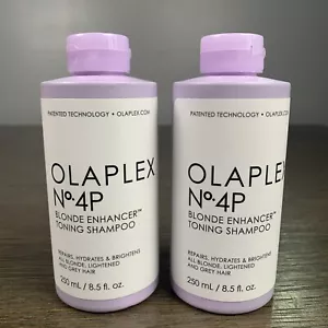 Lotto di 2 Olaplex n. 4P Blonde Enhancer Toning Shampoo viola 8,5 once - Foto 1 di 4