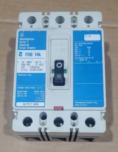 CUTLER HAMMER FDB3010L CIRCUIT BREAKER 10AMP, 600V, 3 POLE - Picture 1 of 6