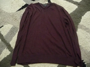 Banana Republic Herren V-Ausschnitt Pullover Magenta Langarm Kostenloser Versand X-Large - Bild 1 von 3