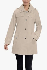 LONDON FOG RAINCOAT SINGLE BREASTED DOUBLE NOTCH COLLAR TAN COLOR SIZE M NO HOOD - Picture 1 of 8