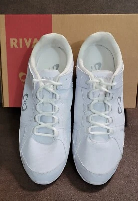 Nfinity 女式 Rival Cheer 鞋码 14 白色网眼运动鞋啦啦队运动 — 第 1/4 张图片