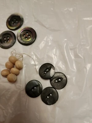 Vintage RARE Mother Of Pearl Buttons Lot - Image 1 of 4
