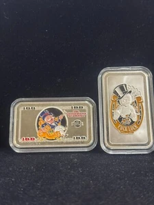 Monopoly Man Silver Bar Set – $100 & "F* Luck" – 1 oz .999 Fine Silver Each - Picture 1 of 3