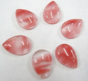 30pcs Cherry Quartz Stone Water Drop CAB Cabochon No Hole Jewelry 15x20mm - Picture 1 of 1