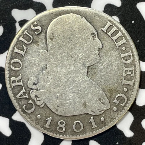 1801-PTS PP Bolivia 2 Reales Lot#M5102 Silver! Cover