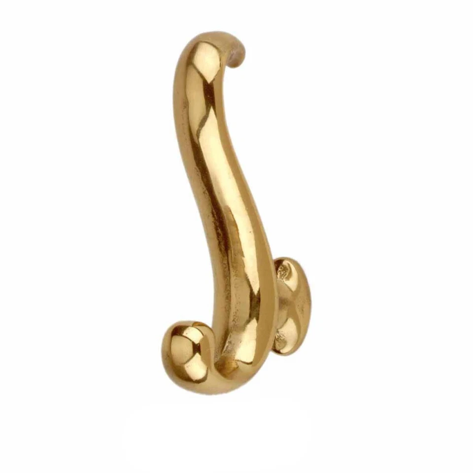 Gancho para bata de delfín latón macizo brillante paquete de 25 de 3 1/4" de alto Foto 1 de 2
