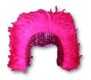 Hot Pink Feather & Sequins Showgirl Headpiece Headdress Las Vegas Dancer Coque
