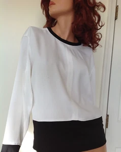 Helmut Lang Barneys Exclusive Rafter White and Black Zippered Top S Over Size - Picture 1 of 12