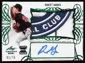 2021 Leaf Trinity Robert Gasser Rookie Patch Auto RPA /75 Padres Logo - Bild 1 von 2