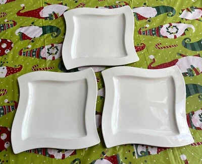 Plato/plato de cena blanco cuadrado Villeroy & Boch Wave 10 pulgadas NUEVO Foto 1 de 4