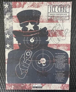 Ice Cube Autogramm 25th Anniversary Death Certificate Poster Limited Edition - Bild 1 von 11