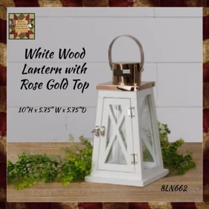 White Lanterns With Rose Gold Tops - Picture 1 of 1