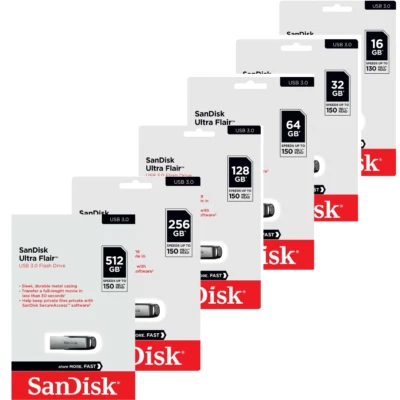 Sandisk Ultra Flair 16GB 32GB 64GB 128GB 256GB 512GB USB 3.0 Flash Drive lot - Image 1 of 4