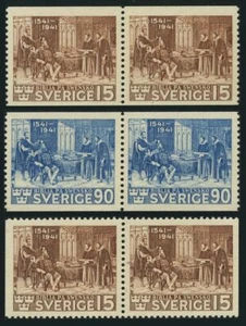 Sweden 316a,317-318 pairs,MNH. 1st authorized version of Bible, 400, 1941. - Picture 1 of 1