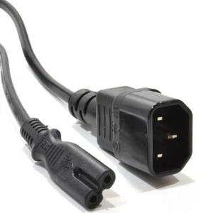 IEC C14 MACHO ENCHUFE A C7 FIGURA 8 TIPO CABLE CONVERTIDOR, TV LED ADAPTADOR DE ALIMENTACIÓN CABLE - Imagen 1 de 12