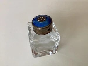 ASTRI HOLTHE Noruega STERLING Esmalte Guilloche Vidrio Salar Pimienta Azul - Imagen 1 de 6