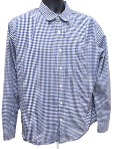 Amazon Essentials Blue/Black Checkered Button Front Dress Shirt Size XL Men EUC - Picture 1 of 3