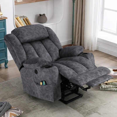 Silla de masaje reclinable elevadora eléctrica para hombre grande alto, reposapiés extendido Foto 1 de 4