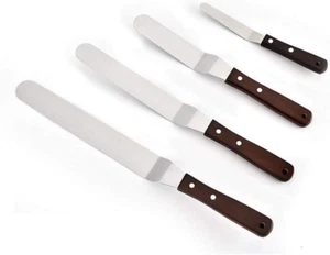 Offset Cake Icing Spatula Set of 4- Professional Stainless Steel Cake Decorating - Picture 1 of 9