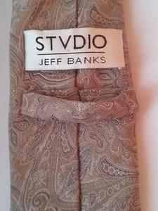Vintage Old Retro Style 1980s Yuppie Smart Tie Green original Jeff Banks Stvdio - Picture 1 of 10