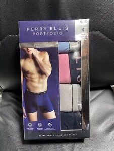 PERRY ELLIS Men’s XL Boxer Briefs 4-Way Stretch Breathable Underwear 4-Pack - Picture 1 of 2