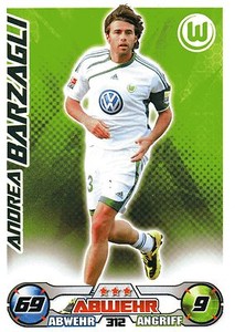 312 Andrea Barzagli - VfL Wolfsburg - TOPPS Match Attax 2009/2010