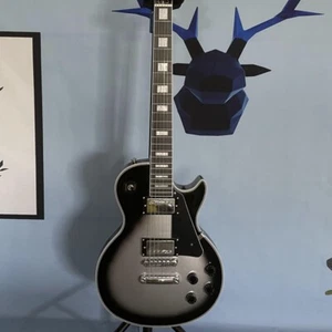 Silver Grey Custom LP Electric Guitar Solid HPL Fretboard HH Pickups 6-Strings - Bild 1 von 7